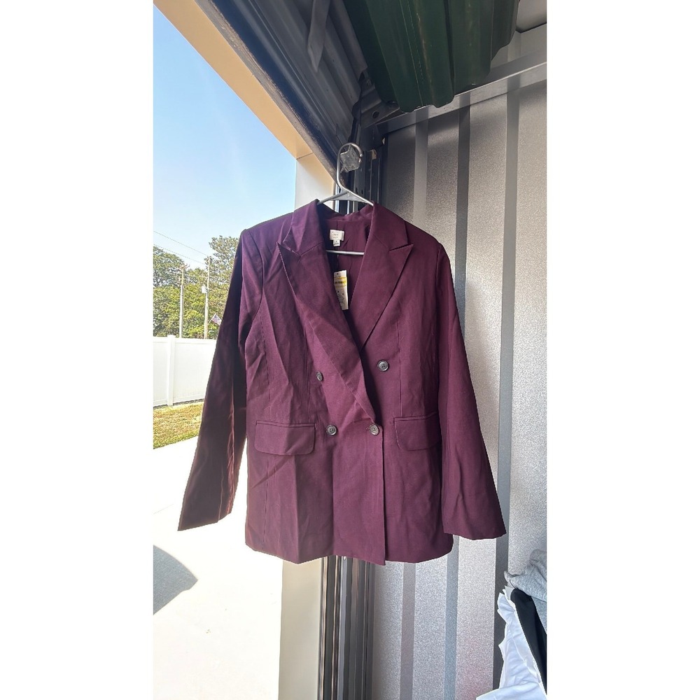 Women's Double Breasted Blazer - a New Day™ Burgundy S